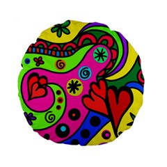 Seamless Doodle Standard 15  Premium Round Cushions