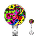 Seamless Doodle Stainless Steel Nurses Watch Front