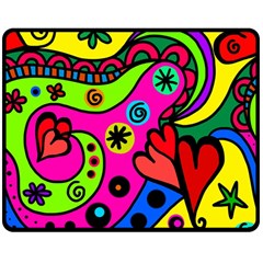 Seamless Doodle Two Sides Fleece Blanket (Medium)