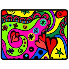 Seamless Doodle Two Sides Fleece Blanket (Large)