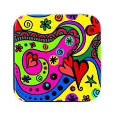 Seamless Doodle Square Metal Box (black)