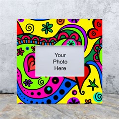 Seamless Doodle White Box Photo Frame 4  x 6 