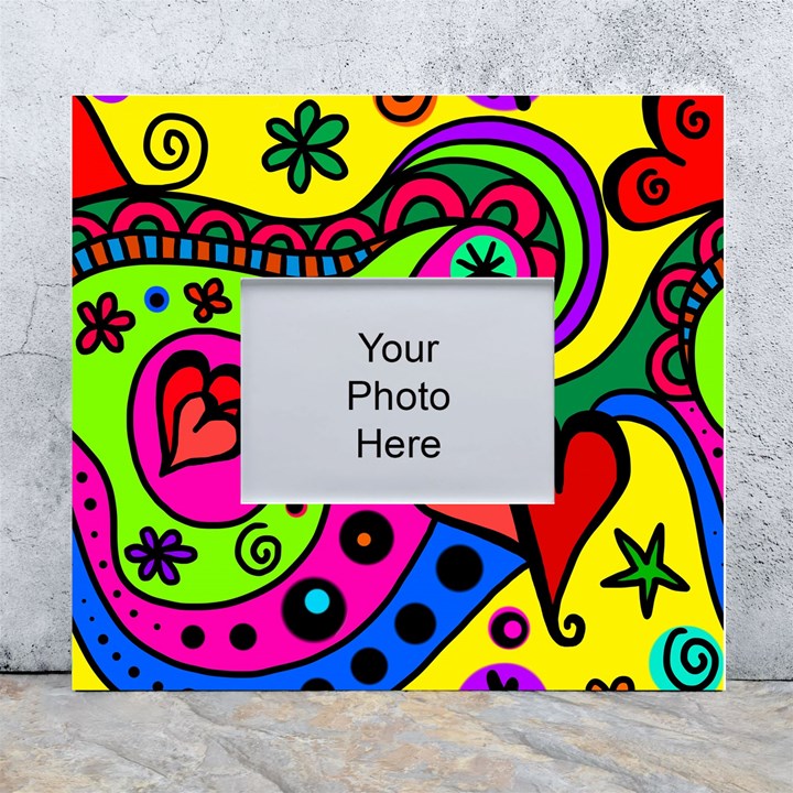 Seamless Doodle White Wall Photo Frame 5  x 7 