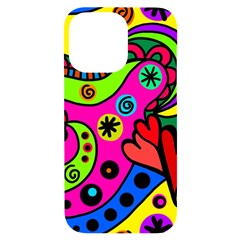 Seamless Doodle iPhone 14 Pro Max Black UV Print Case