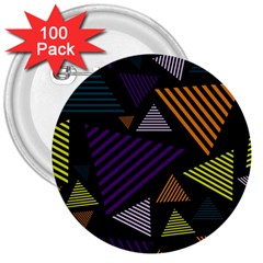 Abstract Pattern Design Various Striped Triangles Decoration 3  Buttons (100 Pack)  by Bangk1t