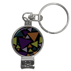 Abstract Pattern Design Various Striped Triangles Decoration Nail Clippers Key Chain by Bangk1t