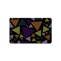 Abstract Pattern Design Various Striped Triangles Decoration Magnet (name Card) by Bangk1t