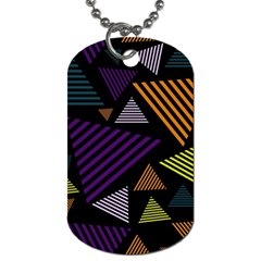 Abstract Pattern Design Various Striped Triangles Decoration Dog Tag (two Sides) by Bangk1t