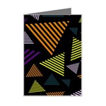 Abstract Pattern Design Various Striped Triangles Decoration Mini Greeting Card Left