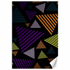 Abstract Pattern Design Various Striped Triangles Decoration Canvas 12  X 18  by Bangk1t