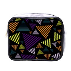 Abstract Pattern Design Various Striped Triangles Decoration Mini Toiletries Bag (one Side) by Bangk1t