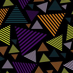 Abstract Pattern Design Various Striped Triangles Decoration Play Mat (square) by Bangk1t