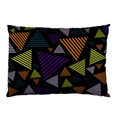 Abstract Pattern Design Various Striped Triangles Decoration Pillow Case (two Sides) by Bangk1t