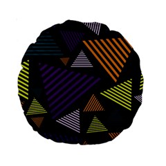 Abstract Pattern Design Various Striped Triangles Decoration Standard 15  Premium Round Cushions by Bangk1t