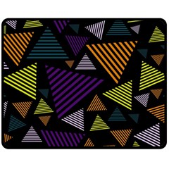 Abstract Pattern Design Various Striped Triangles Decoration Two Sides Fleece Blanket (medium) by Bangk1t