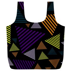 Abstract Pattern Design Various Striped Triangles Decoration Full Print Recycle Bag (xl) by Bangk1t