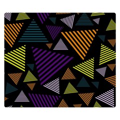 Abstract Pattern Design Various Striped Triangles Decoration Two Sides Premium Plush Fleece Blanket (small) by Bangk1t