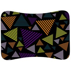 Abstract Pattern Design Various Striped Triangles Decoration Velour Seat Head Rest Cushion by Bangk1t