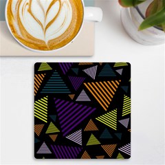 Abstract Pattern Design Various Striped Triangles Decoration Uv Print Square Tile Coaster  by Bangk1t