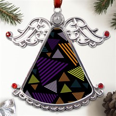 Abstract Pattern Design Various Striped Triangles Decoration Metal Angel With Crystal Ornament by Bangk1t