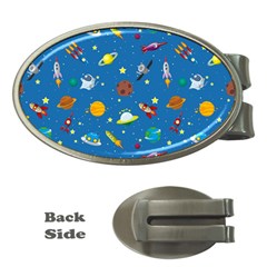 Space Rocket Solar System Pattern Money Clips (oval)  by Bangk1t