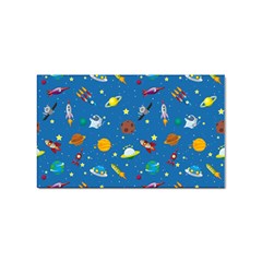 Space Rocket Solar System Pattern Sticker (rectangular) by Bangk1t