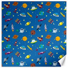 Space Rocket Solar System Pattern Canvas 12  X 12  by Bangk1t