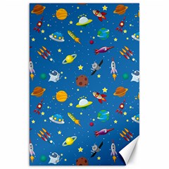 Space Rocket Solar System Pattern Canvas 20  X 30  by Bangk1t