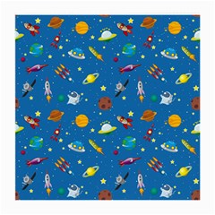 Space Rocket Solar System Pattern Medium Glasses Cloth by Bangk1t