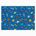 Space Rocket Solar System Pattern Large Glasses Cloth Front