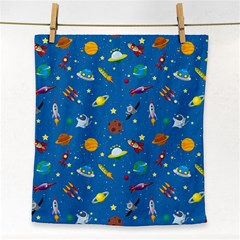 Space Rocket Solar System Pattern Face Towel by Bangk1t