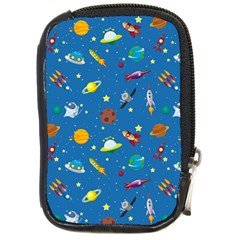 Space Rocket Solar System Pattern Compact Camera Leather Case by Bangk1t