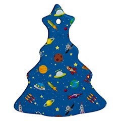 Space Rocket Solar System Pattern Christmas Tree Ornament (two Sides) by Bangk1t