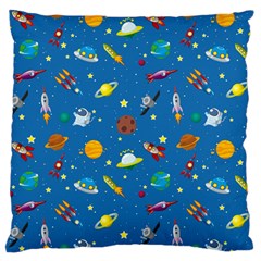 Space Rocket Solar System Pattern Large Cushion Case (one Side) by Bangk1t