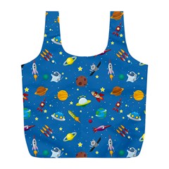 Space Rocket Solar System Pattern Full Print Recycle Bag (l) by Bangk1t