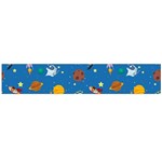 Space Rocket Solar System Pattern Large Premium Plush Fleece Scarf  Front