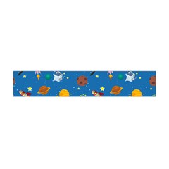 Space Rocket Solar System Pattern Premium Plush Fleece Scarf (mini) by Bangk1t