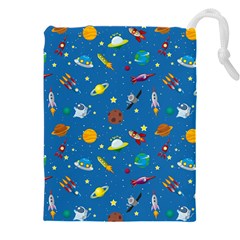 Space Rocket Solar System Pattern Drawstring Pouch (4xl) by Bangk1t