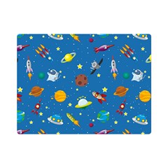 Space Rocket Solar System Pattern Premium Plush Fleece Blanket (mini) by Bangk1t