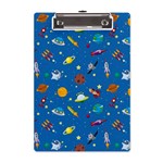 Space Rocket Solar System Pattern A5 Acrylic Clipboard Front