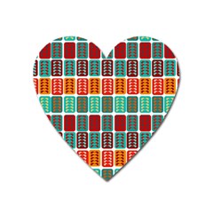 Bricks Abstract Seamless Pattern Heart Magnet by Bangk1t