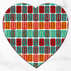 Bricks Abstract Seamless Pattern Jigsaw Puzzle (heart) by Bangk1t