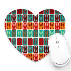 Bricks Abstract Seamless Pattern Heart Mousepad by Bangk1t