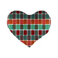 Bricks Abstract Seamless Pattern Standard 16  Premium Flano Heart Shape Cushions by Bangk1t