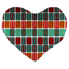 Bricks Abstract Seamless Pattern Large 19  Premium Flano Heart Shape Cushions by Bangk1t