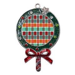 Bricks Abstract Seamless Pattern Metal X mas Lollipop With Crystal Ornament