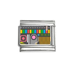 Pattern Geometric Abstract Colorful Arrow Line Circle Triangle Italian Charm (9mm) by Bangk1t