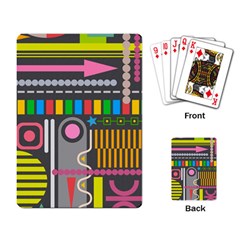 Pattern Geometric Abstract Colorful Arrow Line Circle Triangle Playing Cards Single Design (rectangle) by Bangk1t