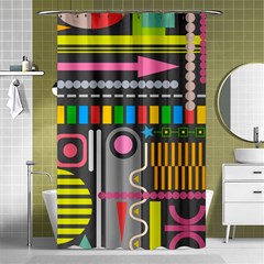 Pattern Geometric Abstract Colorful Arrow Line Circle Triangle Shower Curtain 48  X 72  (small)  by Bangk1t