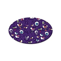 Eye Artwork Decor Eyes Pattern Purple Form Backgrounds Illustration Sticker Oval (10 pack)